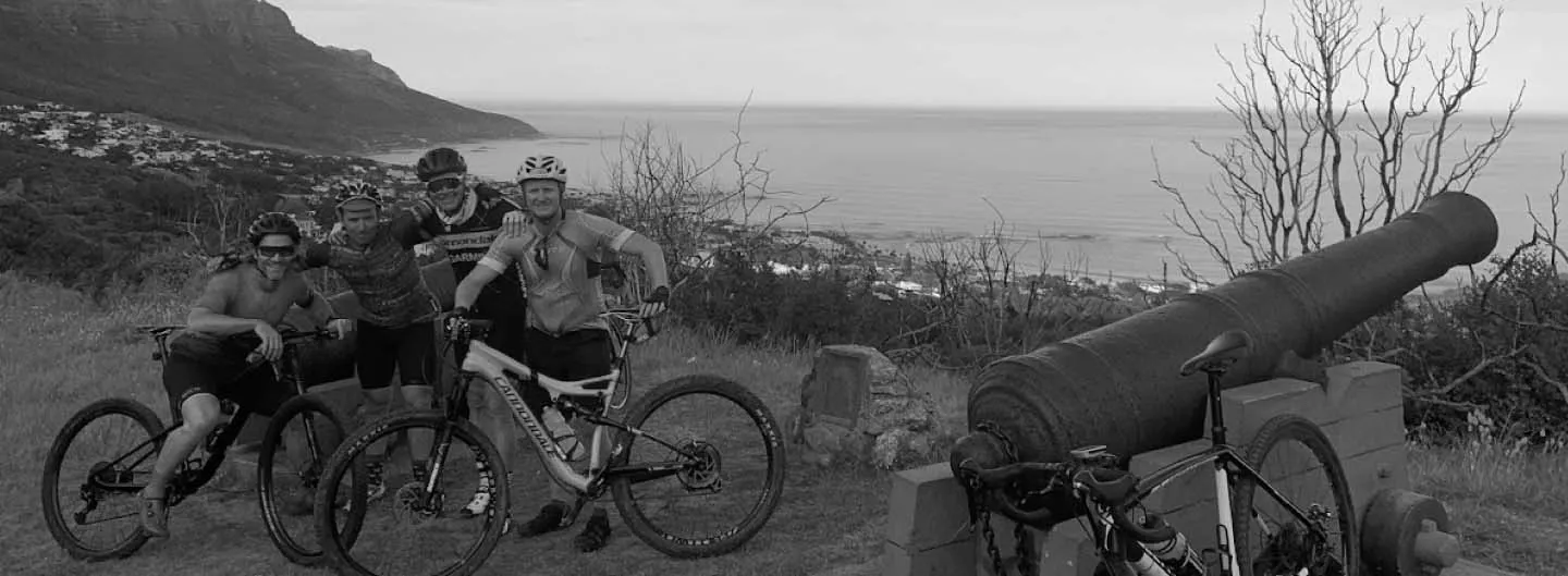 Cyclists on the Cape Town Cannon Challenge route