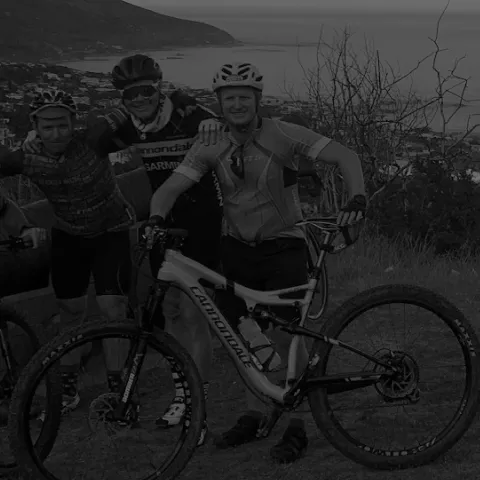 Cyclists riding through Cape Town