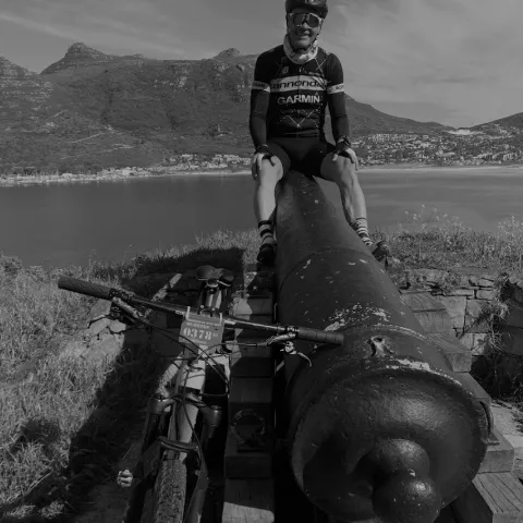 Cyclists riding the Cape Town Cannon Challenge route